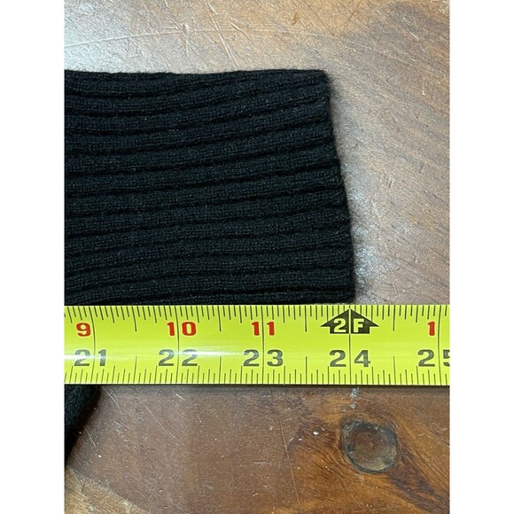 Vintage Henley Hoodie Cashmere Sweater Womens L Kangaroo Pouch Black Y2K Preppy - Picture 10 of 13